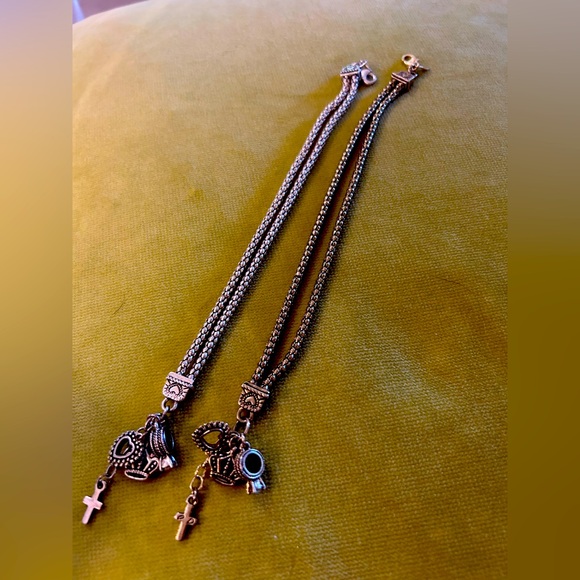 2 Vintage Premiere Design Charm Bracelets Great Together Cottage Core - Picture 1 of 15